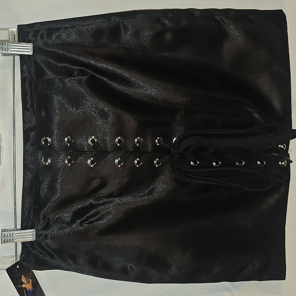 Corset Creations Corset Skirt, Small, Black Silk Satin